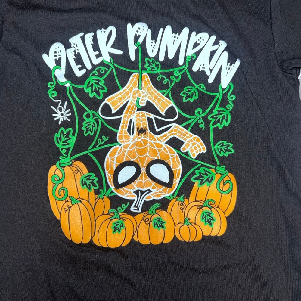 Halloween Spiderman Peter Pumpkin Marvel Neverland Crew Tee - Size: 5T
